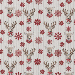 Printed Cotton CERBICHE2 Ecru / Red